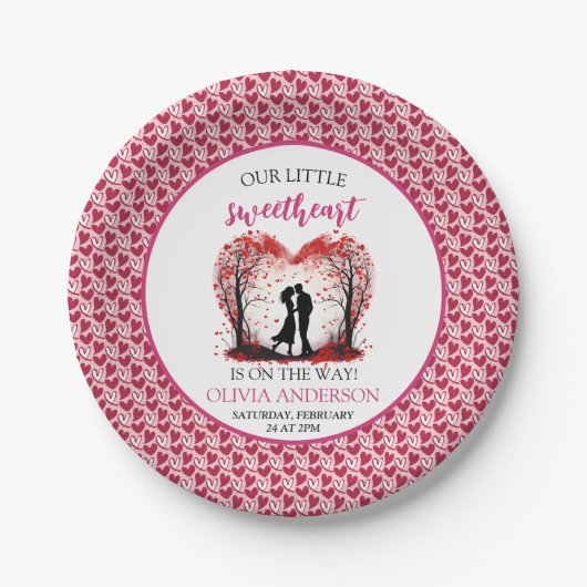 Ein kleines Sweetheart Valentine Pappteller (Vorderseite)