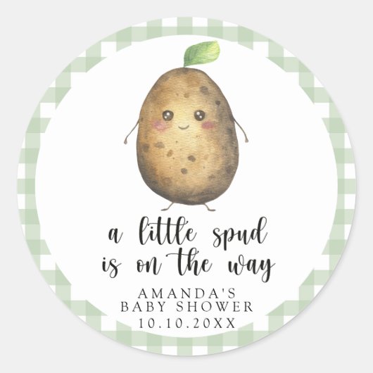 Ein kleines Tuch ist unterwegs - Babydusche Runder Aufkleber (Vorderseite)