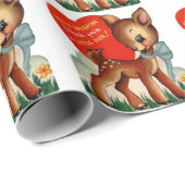 Ein kleines Verpackungs-Papier Rotwild| Vintages Geschenkpapier (Rolleneckpunkt)
