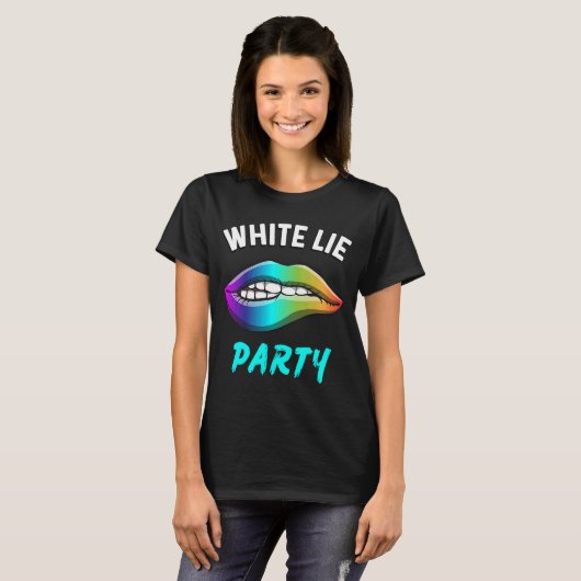 Ein kleines White Lie Party Psychedelic Lips Graph T-Shirt (Vorne ganz)