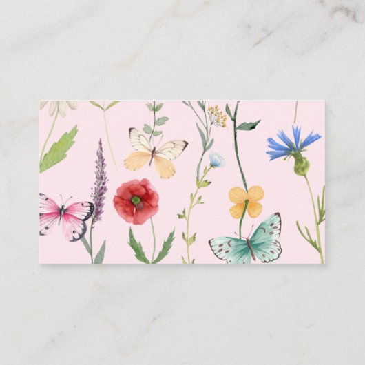 Ein kleines Wildblume Girl Books für Babydusche Begleitkarte (Rückseite)