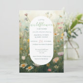 Ein kleines Wildblumenmädchen Boho-Baby-Empfangsfe Einladung (Stehend Vorderseite)