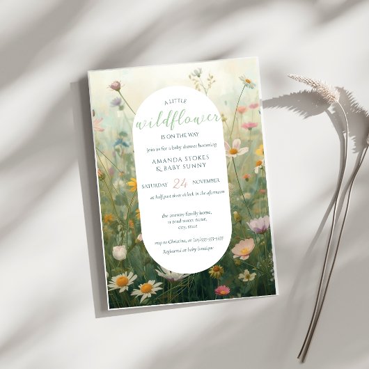 Ein kleines Wildblumenmädchen Boho-Baby-Empfangsfe Einladung