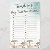Ein kleines, wildes Baby Name Race Baby Shower Gam (Vorderseite)