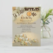 Ein kleines wildes Bären Woodland Boy Baby Dusche  Einladung (Stehend Vorderseite)