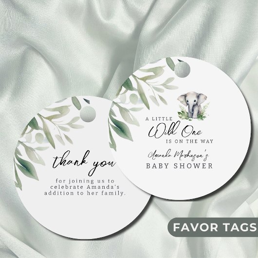 Ein kleines, wildes, elegantes Baby-Dusche-Party Geschenkanhänger