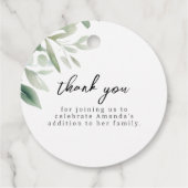 Ein kleines, wildes, elegantes Baby-Dusche-Party Geschenkanhänger (Rückseite)