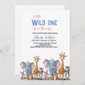 Ein kleines wildes Safari-Tier, es ist Baby-Dusche Einladung (Vorne/Hinten)