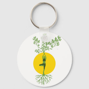 ein kleines Yoga-Frühling-Design Schlüsselanhänger