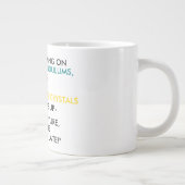 "EIN KLICKERCHEN SPÄT!" (mit Farbe) Jumbo-Tasse (Rechts)