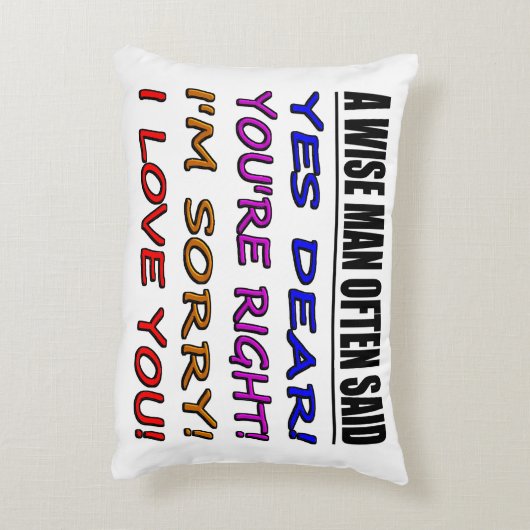 Ein kluger Mann oft gesagt ja geehrt ... Ich Liebe Zierkissen (Rückseite(Vertikal))