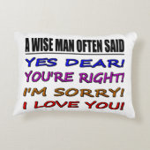 Ein kluger Mann oft gesagt ja geehrt ... Ich Liebe Zierkissen (Rückseite)