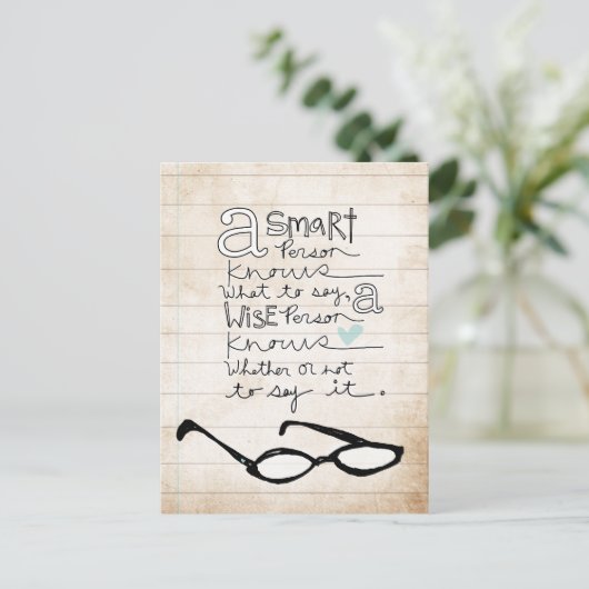 ein kluger Mensch.. Postkarte (Stehend Vorderseite)