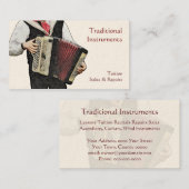 Ein Knopfspieler Visitenkarte (Vorne/Hinten)