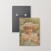 "Ein knospender Ostern" Vintage-Illustration, ca.  Button (Vorderseite/Rückseite)