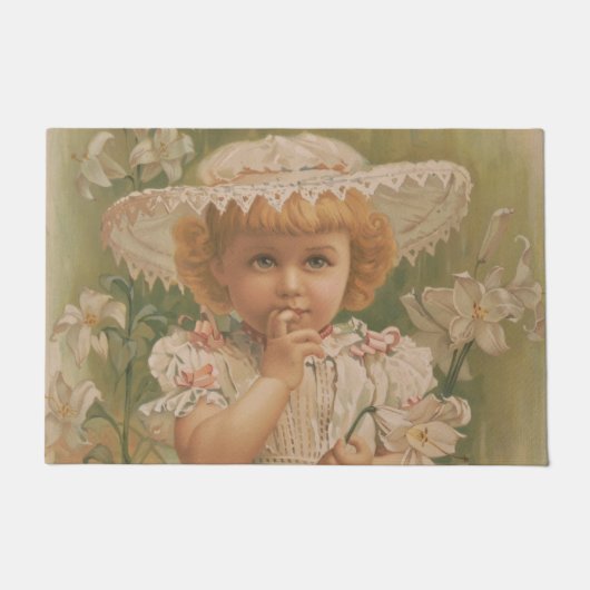 "Ein knospender Ostern" Vintage-Illustration, ca. Fußmatte (Vorderseite)