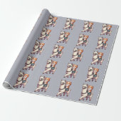 Ein knuddeliger Kitten, der Fluffy Llama, Cat und Geschenkpapier (Ungerollt)