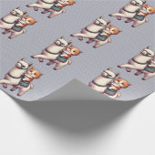 Ein knuddeliger Kitten, der Fluffy Llama, Cat und Geschenkpapier (Ecke)