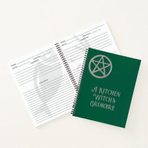 Ein Kochbuch der Hexenkrimoire-Lederrezepte Notizblock