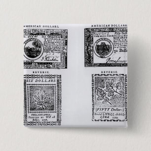 Ein Kolonialsechs Dollarschein Button