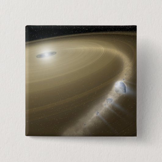 Ein Komet, der zerrissen wird, um einen toten Ster Button (Vorderseite)