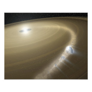 Ein Komet, der zu den Fetzen um einen toten Stern Fotodruck