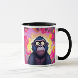 Ein komischer Gorilla mit seinem komischen Kopf. Tasse