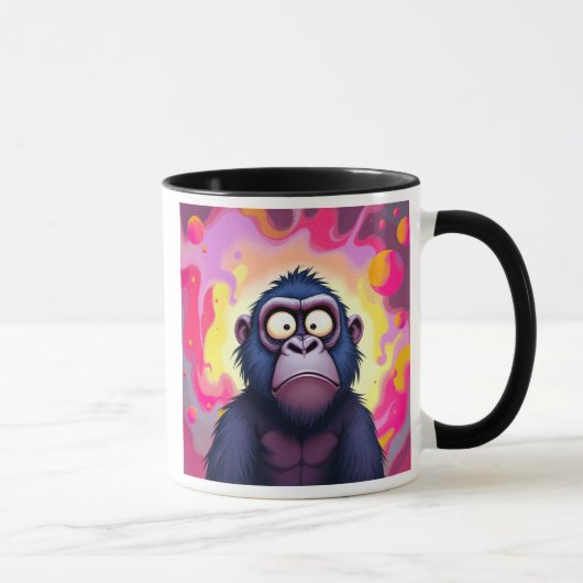 Ein komischer Gorilla mit seinem komischen Kopf. Tasse (Rechts)