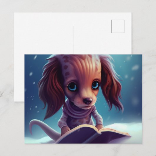 Ein komischer Hund, der bindet. Postkarte (Vorne/Hinten)