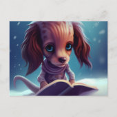 Ein komischer Hund, der bindet. Postkarte (Vorderseite)