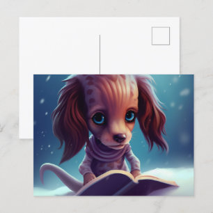 Ein komischer Hund, der bindet. Postkarte