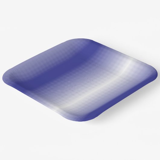 Ein kompliziertes, blaues geometrisches Muster mit Pappteller (Gewinkelt)