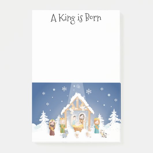 Ein König ist eine Geborene Weihnachtskrippe Post-it Klebezettel (Vorderseite)