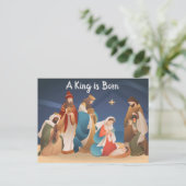 Ein König ist eine Geborene Weihnachtskrippe Postkarte (Stehend Vorderseite)