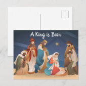 Ein König ist eine Geborene Weihnachtskrippe Postkarte (Vorne/Hinten)