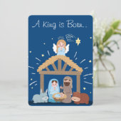 Ein König ist Geboren Feiertagskarte (Stehend Vorderseite)