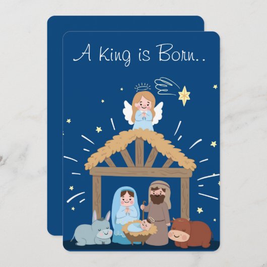 Ein König ist Geboren Feiertagskarte (Vorne/Hinten)