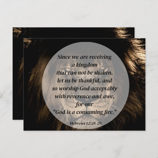 Ein Königreich, das nicht erschüttert werden kann Postkarte (Vorne/Hinten)