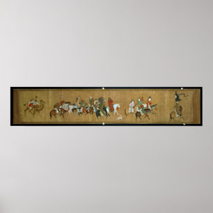 Ein Konvoi der Mongolen, Chinesen, 14. Jahrhundert Poster