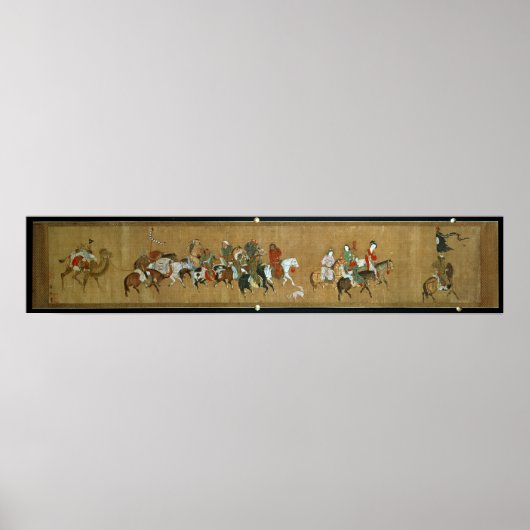 Ein Konvoi der Mongolen, Chinesen, 14. Jahrhundert Poster (Vorne)