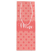 Ein Korallenpolka-Punkt Geschenktüte Für Weinflaschen (Vorderseite)