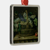 Ein Korb der Trauben Silbernes Ornament (Rechts)