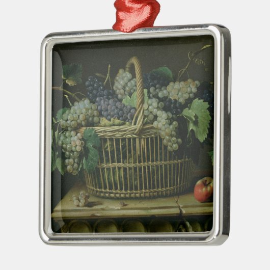 Ein Korb der Trauben Silbernes Ornament (Links)