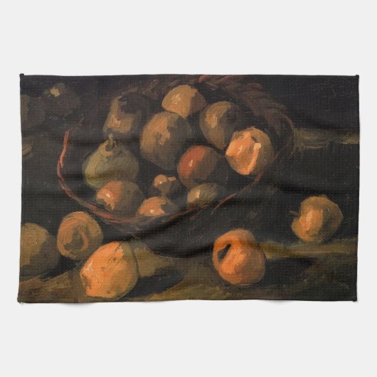 Ein Korb mit Äpfeln von Vincent van Gogh Geschirrtuch (Horizontal)