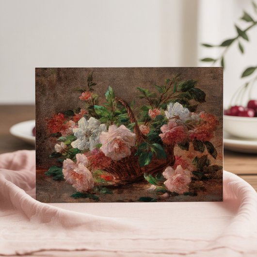 Ein Korb mit Rose | Eugene Petit Karte