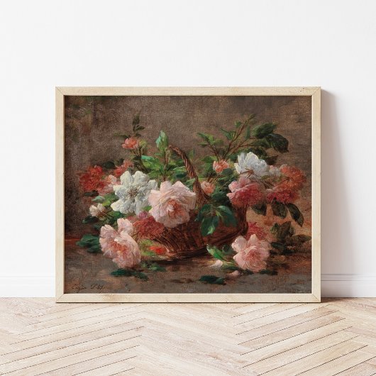 Ein Korb mit Rose | Eugene Petit Poster