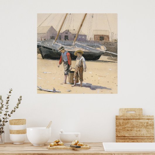 Ein Korb von Clams Poster (Küche)