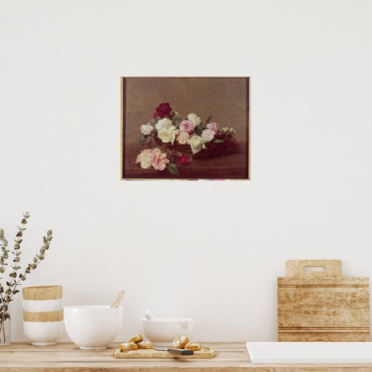 Ein Korb von Rose, 1890 Poster (Küche)