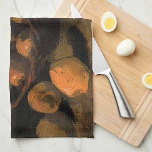 Ein Körbchen Äpfel von Vincent van Gogh Geschirrtuch (Viertel Falte)