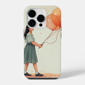 Ein koreanisches Mädchen, das einen Luftballon häl iPhone 14 Pro Hülle